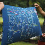 Ręcznik szybkoschnący Nasze Góry - metro mapa - Karkonosze Wschodnie - granatowy