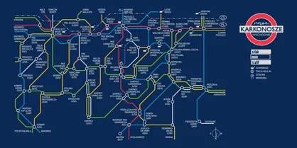 NASZE GÓRY Ręcznik szybkoschnący - metro mapa - Karkonosze Wschodnie (granatowy)