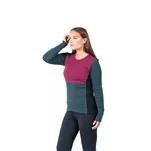 DEVOLD Lauparen - Beetroot/Woods/Ink - damska koszulka z wełny merino z długim rękawem - 3