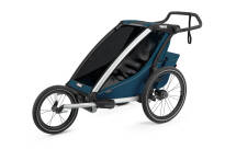 THULE Chariot Cross 1 - Przyczepka rowerowa + wózek spacerowy - Aluminium MajolicaBlue