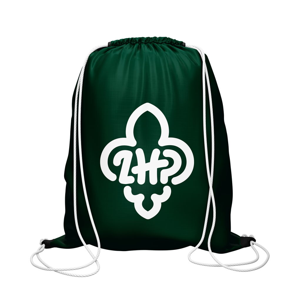 Plecak harcerski z logo ZHP - zielony ciemny - Plecak workowy worek