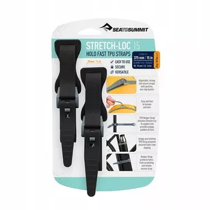 SEA TO SUMMIT Stretch-Loc 15 Black - pasy mocujące troki 20 mm x 375 mm - czarne