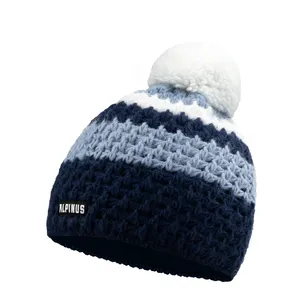 ALPINUS Luosto - zimowa czapka dzianinowa z dodatkiem wełny - niebieska