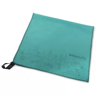 PINGUIN Micro Towel XL Map - Ręcznik szybkoschnący z mikrofibry - petrol