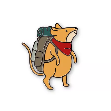 Pin metalowy - Mysz z plecakiem - PINSTORY
