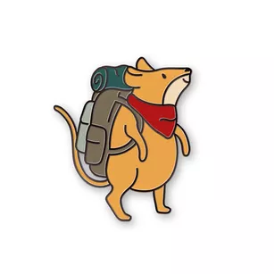 Pin metalowy - Mysz z plecakiem - PINSTORY