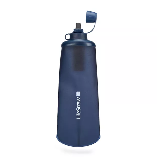 LIFESTRAW Peak Flex Bottle 1000 ml - mountain blue - składana butelka na wodę z filtrem