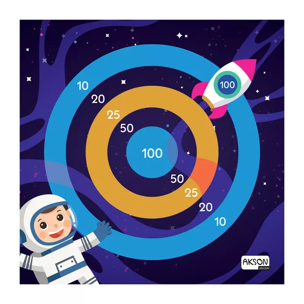 AKSON Mata animacyjna gra - Rzut do celu - 100 cm - KOSMOS