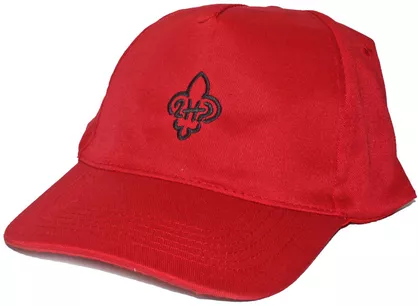 Czapka harcerska z daszkiem z logo ZHP - czerwona