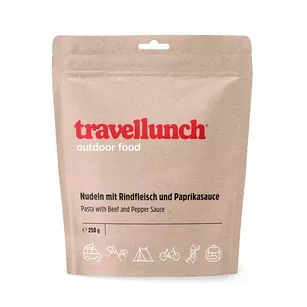TRAVELLUNCH Makaron z wołowiną w sosie paprykowym - porcja podwójna - 1150 g - danie liofilizowane