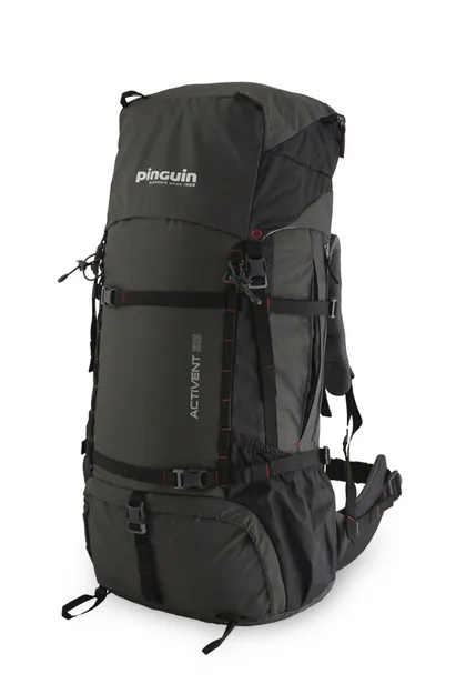 PINGUIN Activent 55 black - duży plecak turystyczny z pasami do troczenia