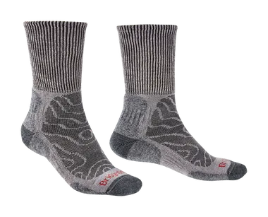 BRIDGEDALE Hike Lightweight - Trail - Merino Comfort - Boot Height - Grey - męskie skarpety trekkingowe