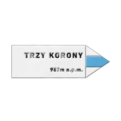 Pin metalowy turystyczny - strzałka TRZY KORONY - PINSTORY