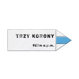 Pin metalowy turystyczny - strzałka TRZY KORONY - PINSTORY