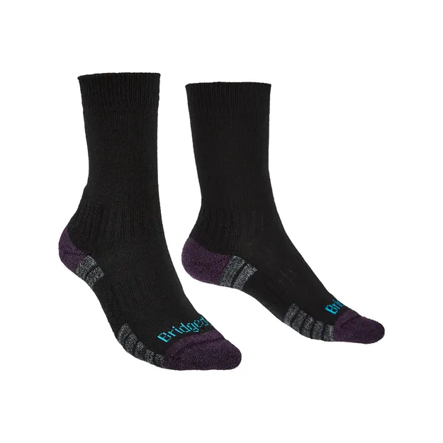 BRIDGEDALE Hike Lightweight - Boot - Merino Endurance - black/purple -Skarpety damskie trekkingowe