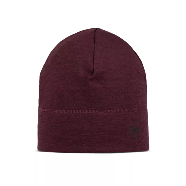 BUFF Lightweight Merino Beanie - Solid Garnet - cienka sportowa czapka merynosowa