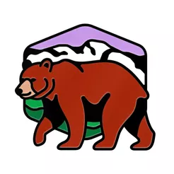Pin metalowy turystyczny Niedźwiedź brunatny - PINSTORY