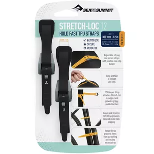 SEA TO SUMMIT Stretch-Loc 12 Black - pasy mocujące troki 12 mm x 300 mm - czarne