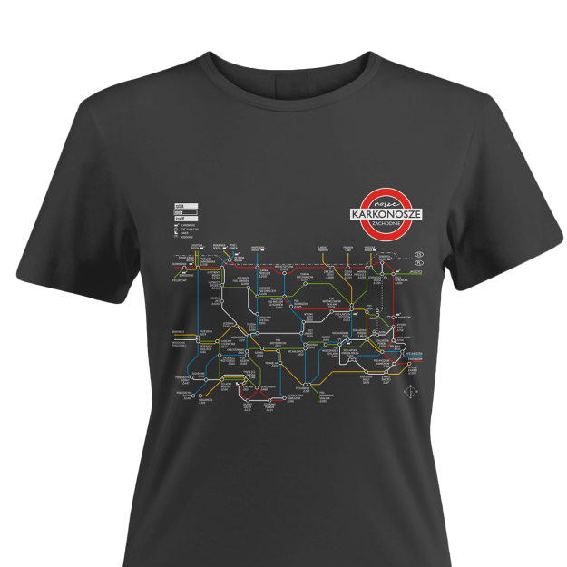 Koszulka turystyczna t-shirt Nasze Góry Metro Karkonosze Zachodnie - damska