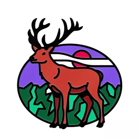 Pin metalowy turystyczny JELEŃ - PINSTORY