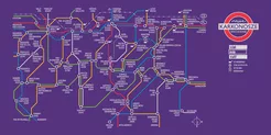 NASZE GÓRY Ręcznik szybkoschnący - metro mapa - Karkonosze Wschodnie (fioletowy)