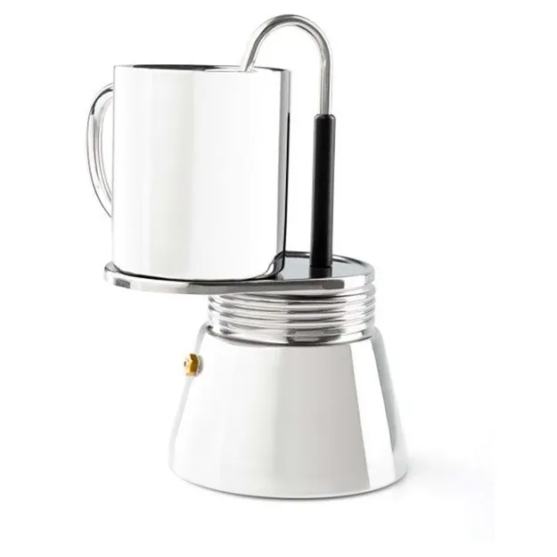 GSI Glacier Stainless 4 cup Miniespresso set - Kawiarka stalowa z kubkiem