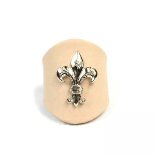 Suwak skautowy z lilijką krakowską srebrną - jasny / naturalny