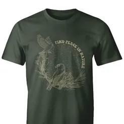 Męska koszulka "Find peace in nature" - t-shirt dla harcerzy i turystów