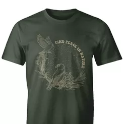 Męska koszulka "Find peace in nature" - t-shirt dla harcerzy i turystów