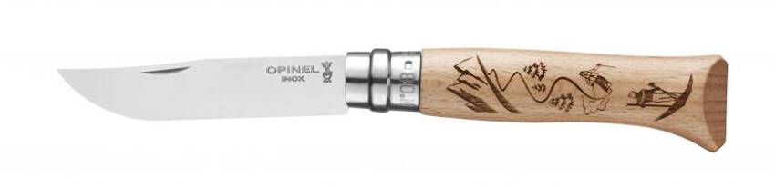 Nóż OPINEL Inox N°08 Skiing - rozkładany ze stali nierdzewnej