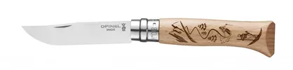 Opinel N°08 Inox - Skiing - rozkładany nóż ze stali nierdzewnej z grawerem