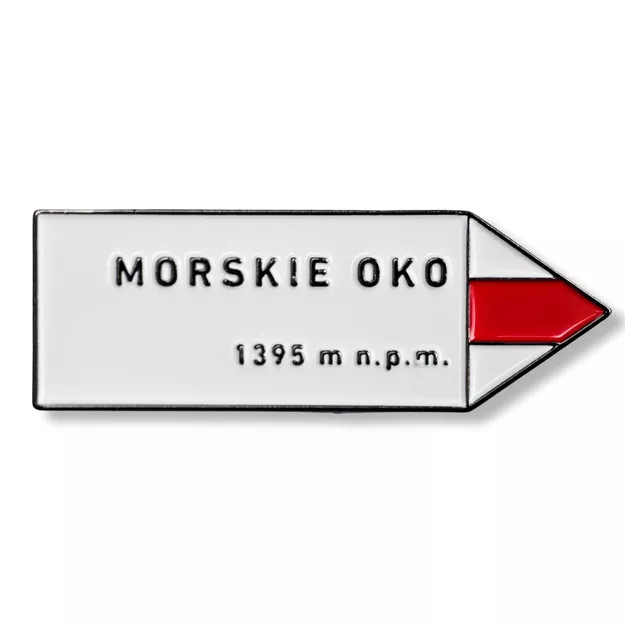 Pin metalowy turystyczny TATRY - strzałka Morskie Oko - PINSTORY