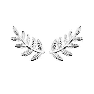 Kolczyki srebrne sztyfty - Liście - dla turystki