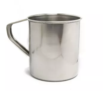 Kubek metalowy / stalowy na obóz / biwak - 430 ml - turystyczny i harcerski