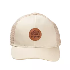 Czapka z daszkiem truckerka z naszywką Chodź w góry - sand