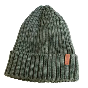 THERMOPAD Czapka zimowa beanie 100% wełna merino - khaki