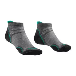 BRIDGEDALE Women's Hike Ultra Light T2 Merino Performance Low - Mid Grey / Surf - skarpety trekkingowe