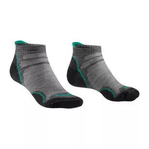 BRIDGEDALE Women's Hike Ultra Light T2 Merino Performance Low - Mid Grey / Surf - skarpety trekkingowe