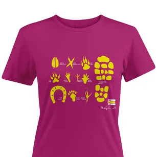 Koszulka t-shirt Ślady - Tropy zwierząt i ludzi - Damska
