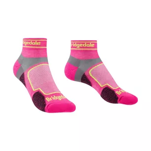 BRIDGEDALE damskie skarpety trekkingowe - Trail Run Ultra Light T2 Coolmax Sport Low - Pink
