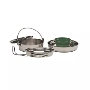 MIL-TEC Menażka / stalowy zestaw naczyń kempingowych z kubkiem