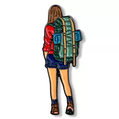 Pin metalowy - Dziewczyna z plecakiem - PINSTORY