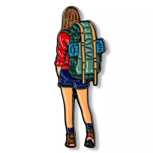 Pin metalowy - Dziewczyna z plecakiem - PINSTORY