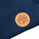 Czapka zimowa ze skórką / skórzaną naszywką Chodź w góry - granatowa - 2