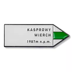 Pin metalowy turystyczny TATRY - strzałka Kasprowy Wierch - PINSTORY