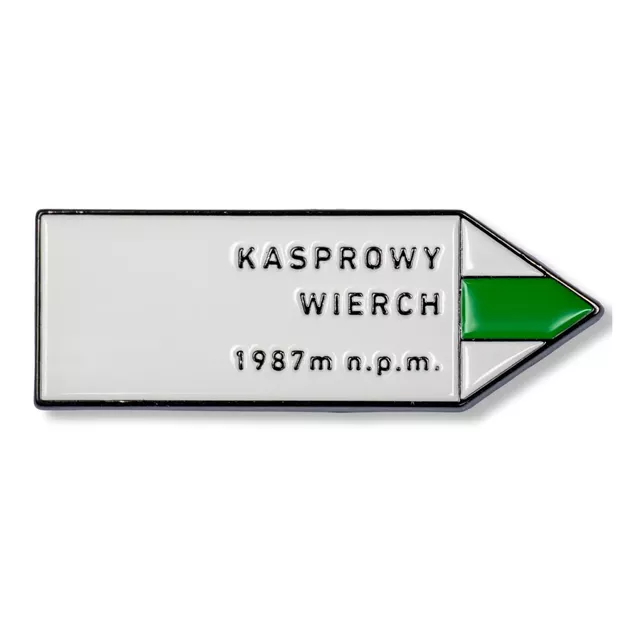 Pin metalowy turystyczny TATRY - strzałka Kasprowy Wierch - PINSTORY