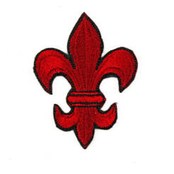 Czerwona lilijka instruktorska haftowana - dla harcmistrza lub harcmistrzyni