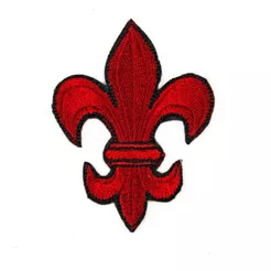 Czerwona lilijka instruktorska haftowana - dla harcmistrza lub harcmistrzyni