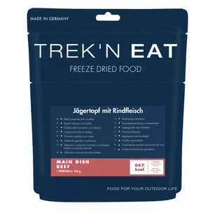 TREK'N EAT Danie myśliwskie wołowina z makaronem 160 g (640 g) - Żywność liofilizowana
