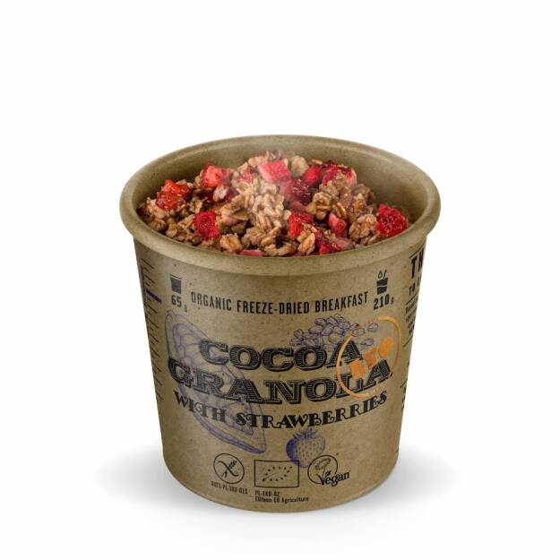 Lyo Food Bistro - Granola Kakaowa z Truskawkami - wegańska żywność liofilizowana